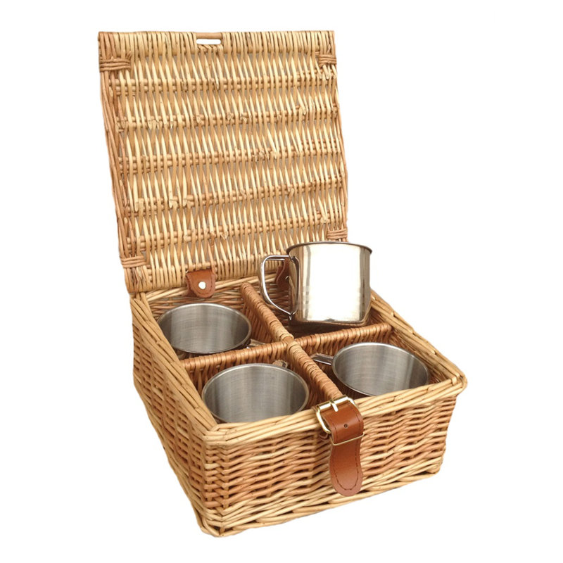 Brambly Cottage 4 Mug Tea Coffee Drink Picnic Basket Wayfair.co.uk